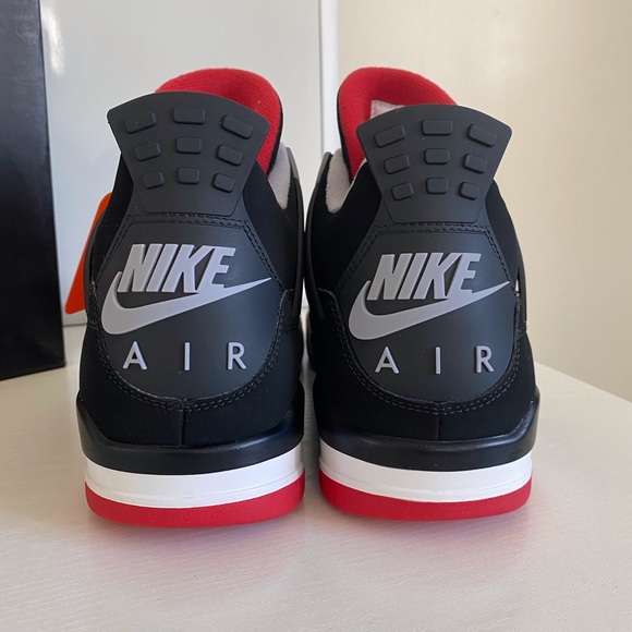 Nike Air Jordan 4 Retro Black/ Fire Red Cement Grey - Picture 13 of 13